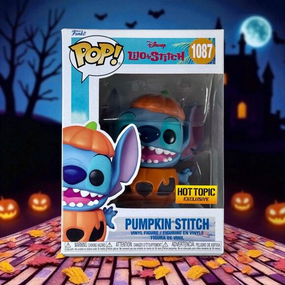 Funko Pop Unopened Pumpkin Stitch 1087 Disney Lilo & Stitch Hot Topic Exclusive - Picture 1 of 6